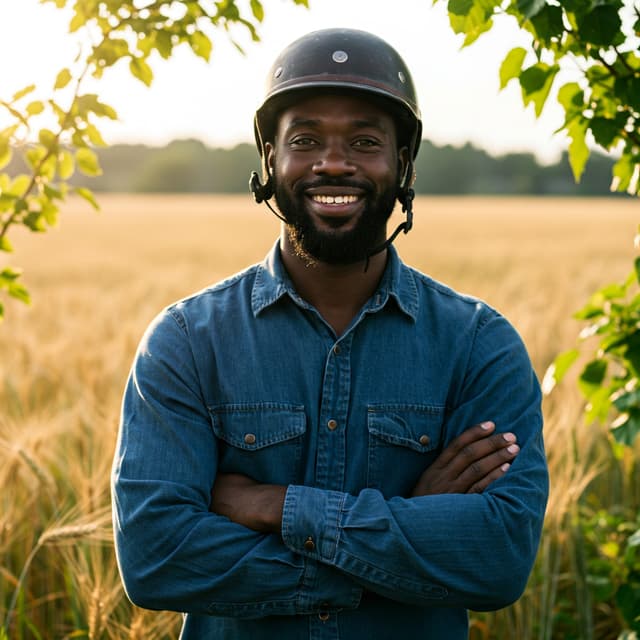 Farmer in field